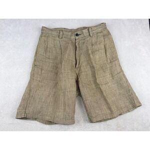 Nautica Rigger Mens Tan Plaid Pleated Casual Shorts Size 30 Fast Shipping!